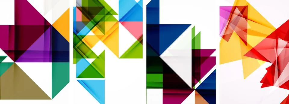 Set of abstract random triangle composition backgrounds. Vector illustration for Stockillustratie