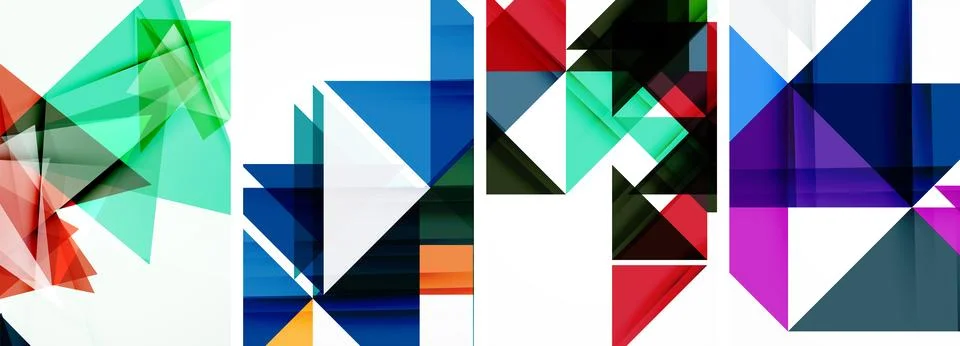 Set of abstract random triangle composition backgrounds. Vector illustration for Stock Illustration