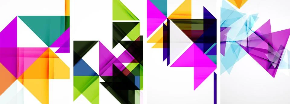Set of abstract random triangle composition backgrounds. Vector illustration for Illustrazione stock