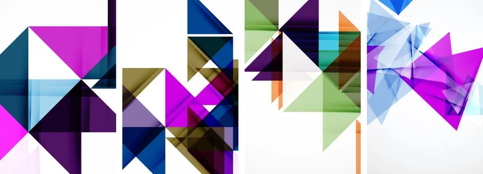 Set of abstract random triangle composition backgrounds. Vector illustration for Illustrazione stock