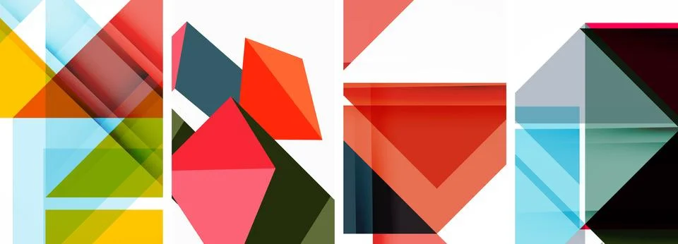 Set of abstract random triangle composition backgrounds. Vector illustration for Stock Illustration