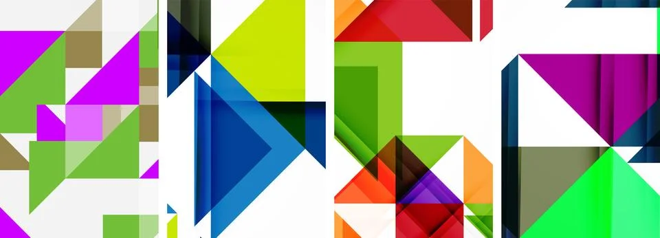 Set of abstract random triangle composition backgrounds. Vector illustration for Illustrazione stock