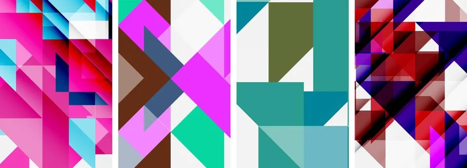 Set of abstract random triangle composition backgrounds. Vector illustration for 스톡 일러스트