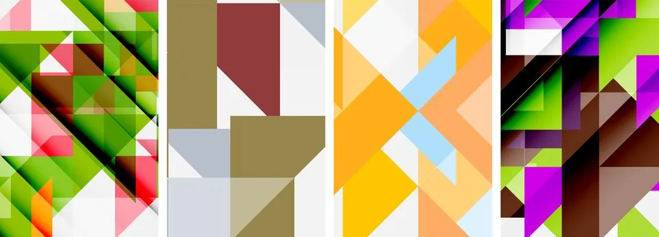 Set of abstract random triangle composition backgrounds. Vector illustration for Illustrazione stock
