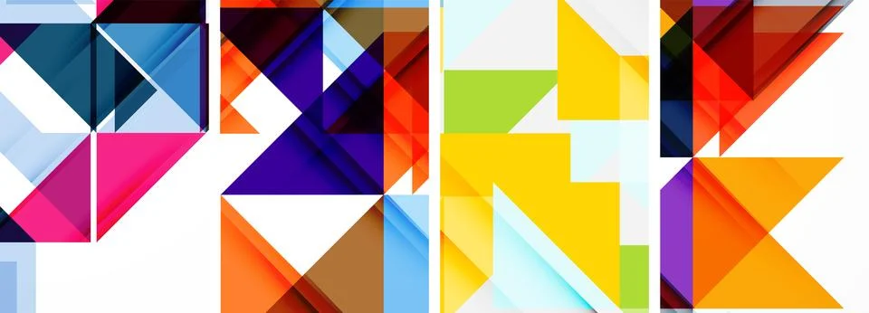 Set of abstract random triangle composition backgrounds. Vector illustration for Illustrazione stock