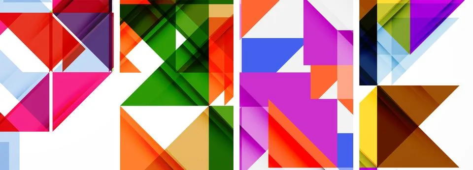 Set of abstract random triangle composition backgrounds. Vector illustration for Illustrazione stock