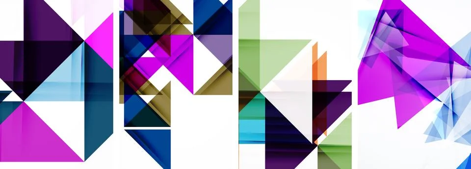 Set of abstract random triangle composition backgrounds. Vector illustration for Illustrazione stock