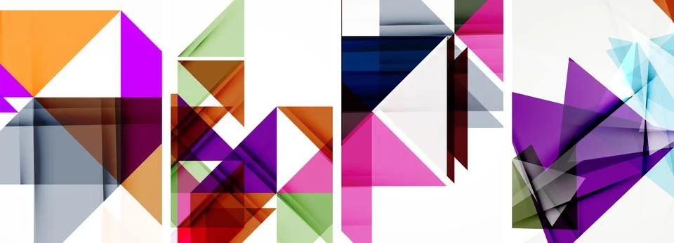 Set of abstract random triangle composition backgrounds. Vector illustration for Illustrazione stock