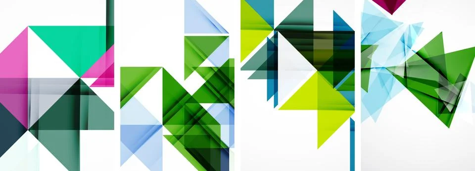 Set of abstract random triangle composition backgrounds. Vector illustration for Illustrazione stock