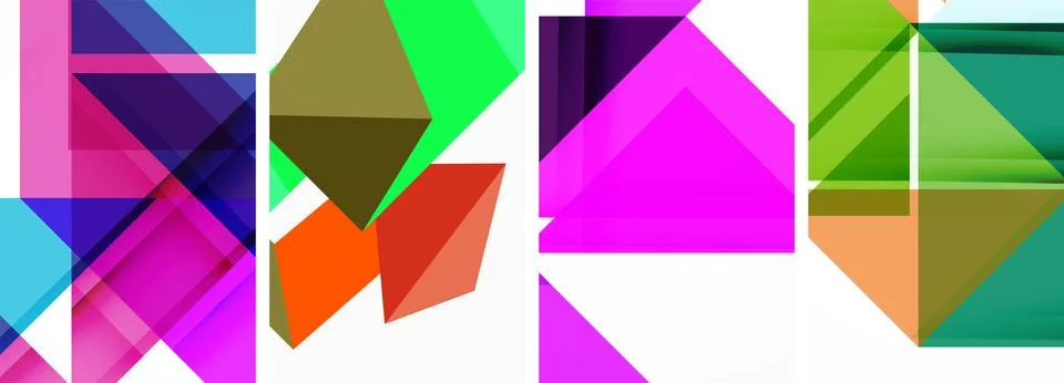 Set of abstract random triangle composition backgrounds. Vector illustration for Stock Illustration
