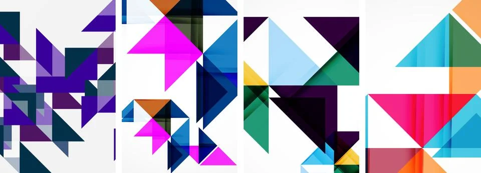 Set of abstract random triangle composition backgrounds. Vector illustration for Illustrazione stock