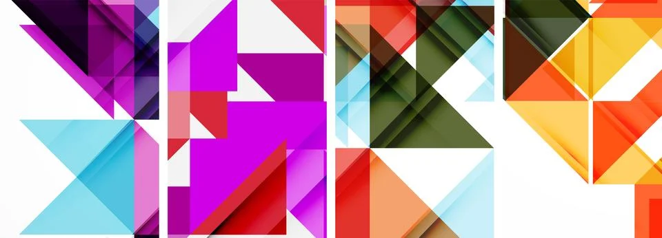 Set of abstract random triangle composition backgrounds. Vector illustration for Illustrazione stock