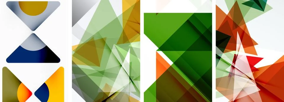 Set of abstract random triangle composition backgrounds. Vector illustration for Illustrazione stock