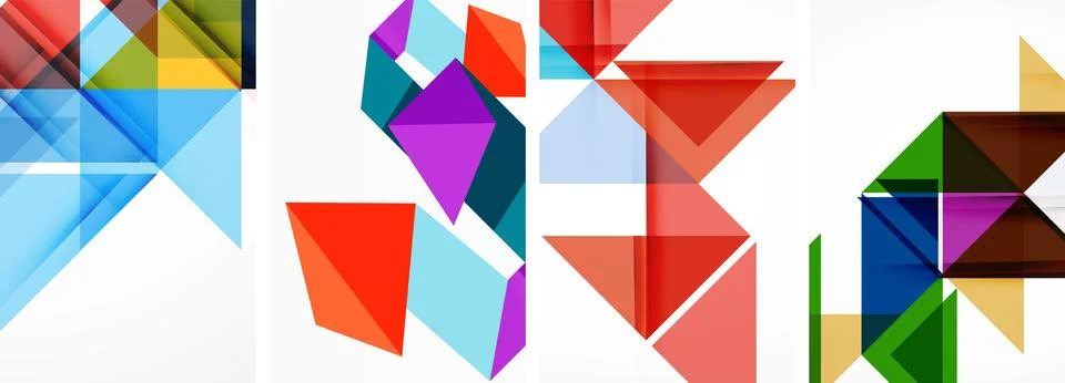 Set of abstract random triangle composition backgrounds. Vector illustration for Stockillustratie