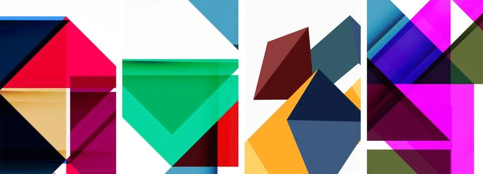 Set of abstract random triangle composition backgrounds. Vector illustration for Illustrazione stock
