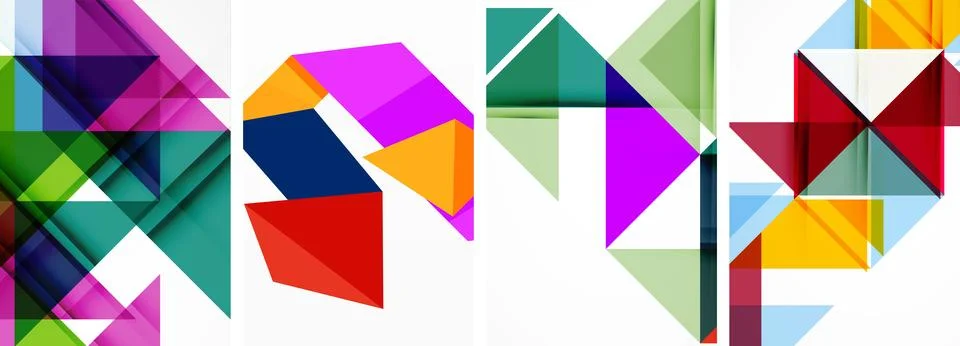 Set of abstract random triangle composition backgrounds. Vector illustration for Illustrazione stock