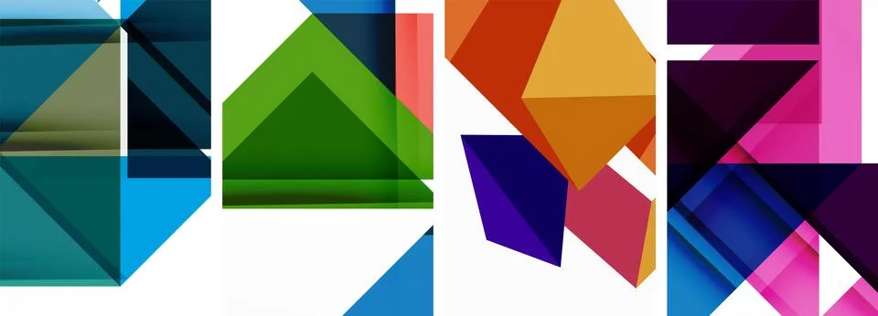 Set of abstract random triangle composition backgrounds. Vector illustration for Illustrazione stock