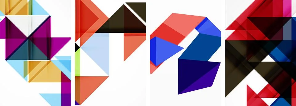 Set of abstract random triangle composition backgrounds. Vector illustration for Illustrazione stock