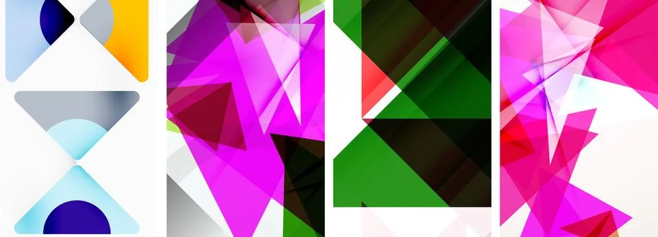 Set of abstract random triangle composition backgrounds. Vector illustration for Illustrazione stock