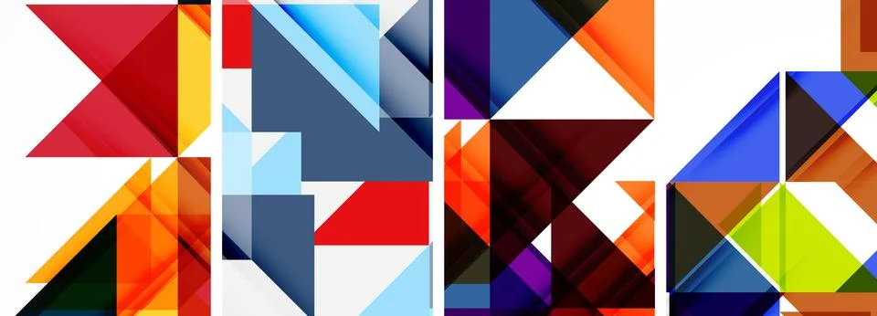 Set of abstract random triangle composition backgrounds. Vector illustration for Illustrazione stock