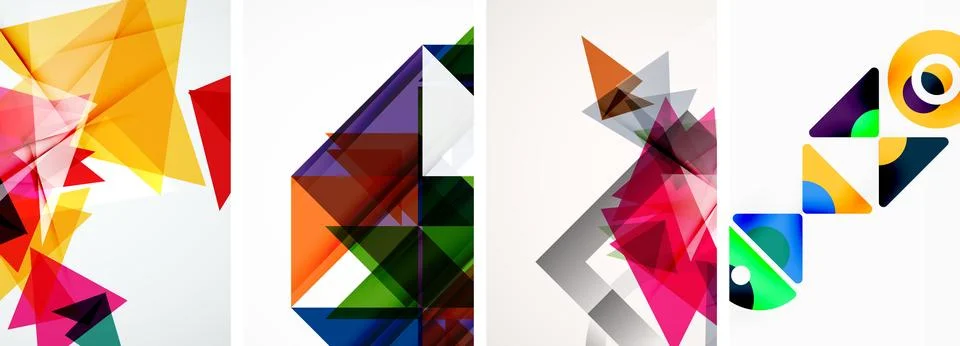 Set of abstract random triangle composition backgrounds. Vector illustration for Illustrazione stock