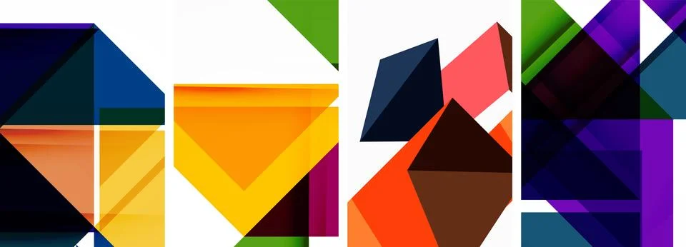 Set of abstract random triangle composition backgrounds. Vector illustration for Illustrazione stock