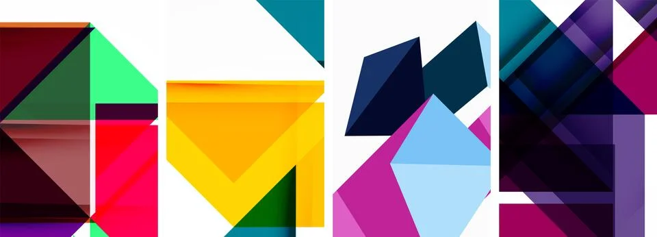 Set of abstract random triangle composition backgrounds. Vector illustration for Illustrazione stock
