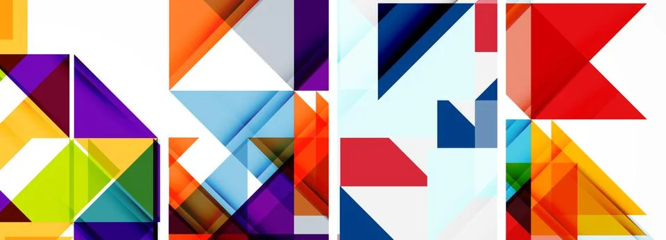 Set of abstract random triangle composition backgrounds. Vector illustration for Illustrazione stock