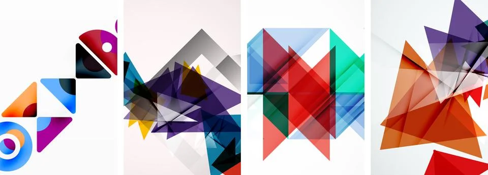 Set of abstract random triangle composition backgrounds. Vector illustration for Illustrazione stock