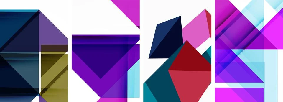Set of abstract random triangle composition backgrounds. Vector illustration for Stock Illustration