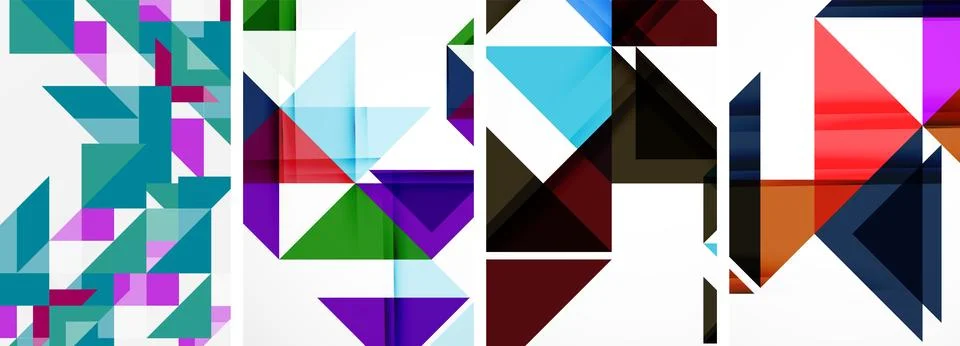 Set of abstract random triangle composition backgrounds. Vector illustration for Illustrazione stock