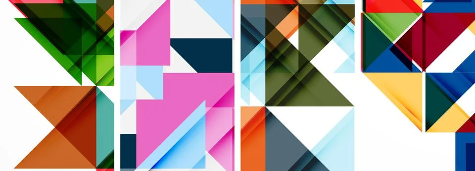 Set of abstract random triangle composition backgrounds. Vector illustration for Illustrazione stock