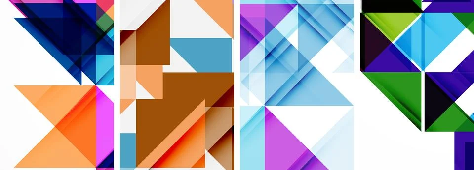 Set of abstract random triangle composition backgrounds. Vector illustration for Illustrazione stock