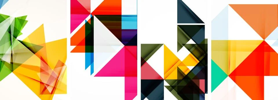 Set of abstract random triangle composition backgrounds. Vector illustration for Stockillustratie