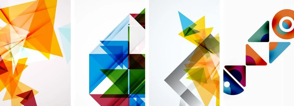 Set of abstract random triangle composition backgrounds. Vector illustration for イラスト素材