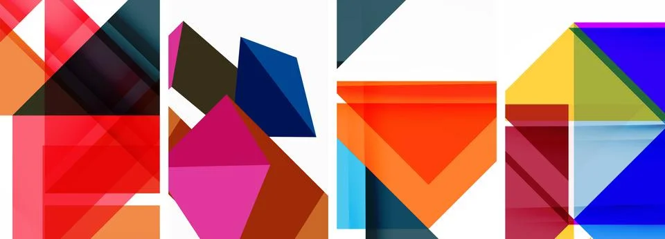 Set of abstract random triangle composition backgrounds. Vector illustration for Stock Illustration