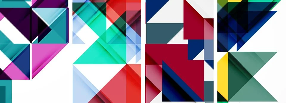 Set of abstract random triangle composition backgrounds. Vector illustration for Stock Illustration