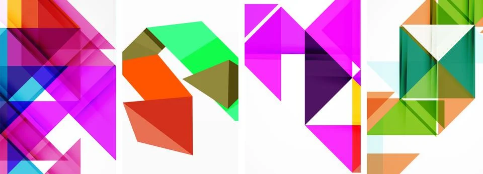 Set of abstract random triangle composition backgrounds. Vector illustration for Illustrazione stock