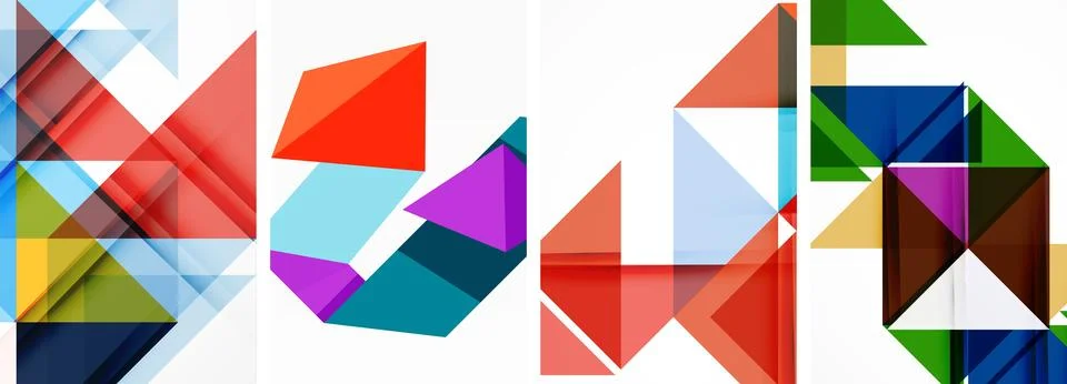 Set of abstract random triangle composition backgrounds. Vector illustration for Illustrazione stock