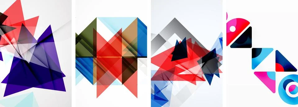 Set of abstract random triangle composition backgrounds. Vector illustration for Stockillustratie