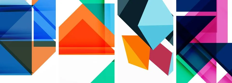 Set of abstract random triangle composition backgrounds. Vector illustration for Stockillustratie