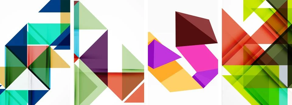 Set of abstract random triangle composition backgrounds. Vector illustration for Illustrazione stock