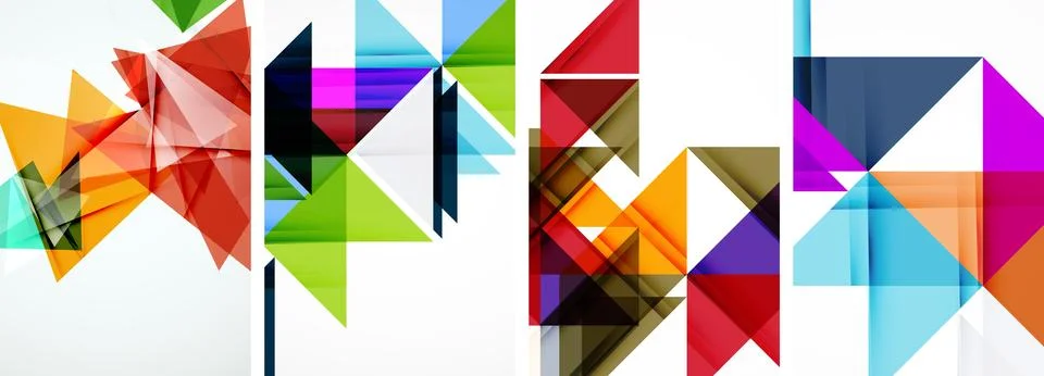 Set of abstract random triangle composition backgrounds. Vector illustration for Stock Illustration