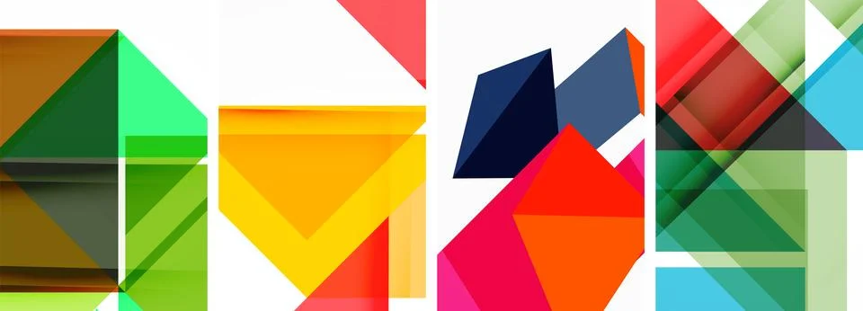 Set of abstract random triangle composition backgrounds. Vector illustration for Illustrazione stock