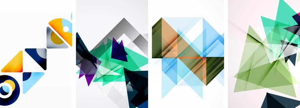 Set of abstract random triangle composition backgrounds. Vector illustration for Stockillustratie