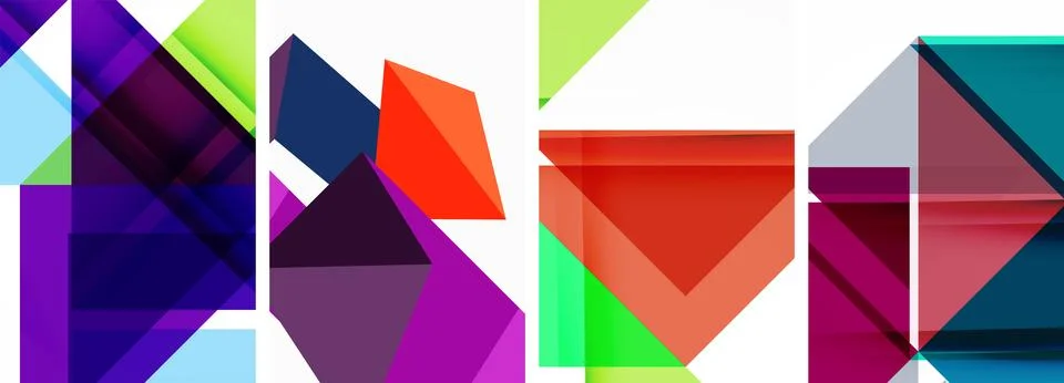 Set of abstract random triangle composition backgrounds. Vector illustration for Illustrazione stock