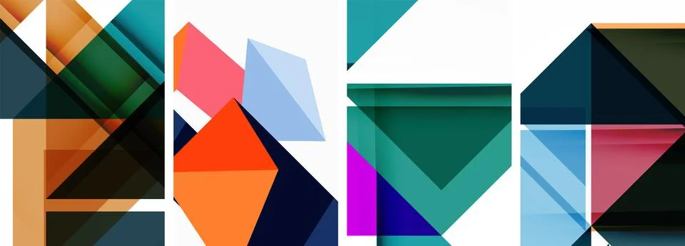Set of abstract random triangle composition backgrounds. Vector illustration for Illustrazione stock