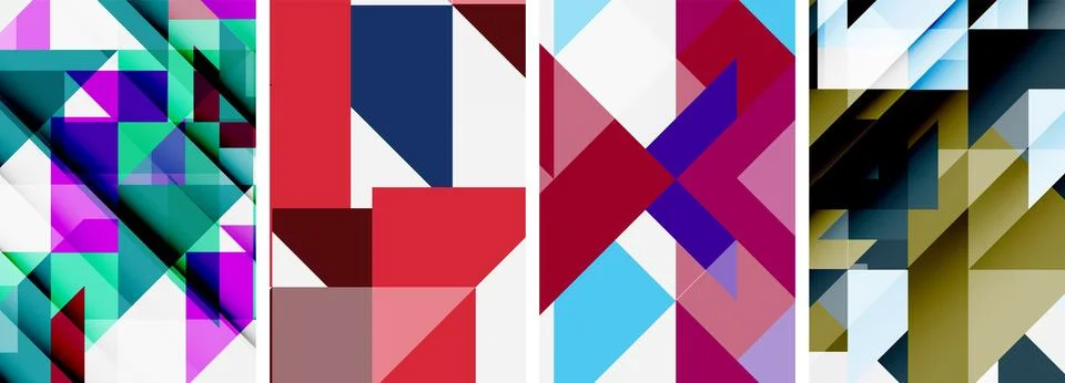 Set of abstract random triangle composition backgrounds. Vector illustration for Stockillustratie