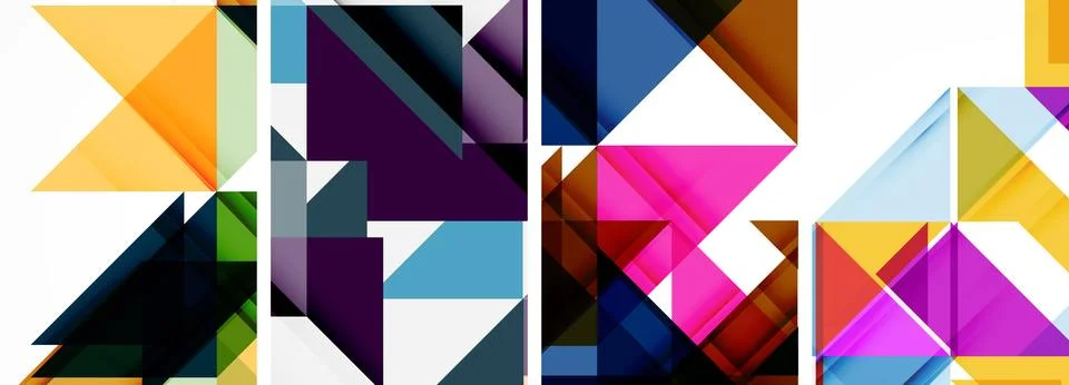 Set of abstract random triangle composition backgrounds. Vector illustration for Stock Illustration