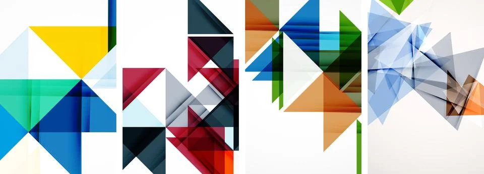 Set of abstract random triangle composition backgrounds. Vector illustration for Illustrazione stock